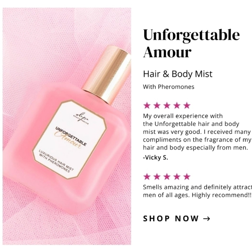 Booty Parlor Unforgettable Amour Hair and Body Mist NIB - Picture 2 of 6